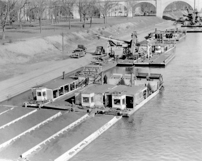 Coal Barges and Dredgers on the Susquehanna