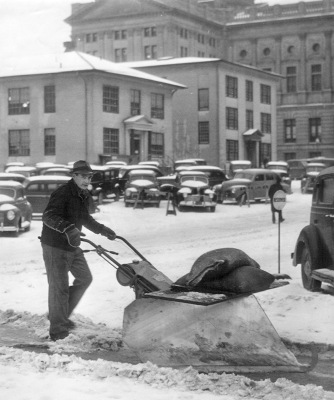 Motorized Snow Plow, 1930's